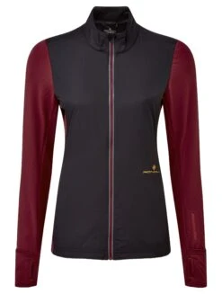 RONHILL Women's Tech Hyperchill Jacket 25 RONHILL Women's Tech Hyperchill Jacket -RONHILL Store RH 005795 Wmns Tech Hyperchill Jacket Rh 00759 Black Cabernet Front