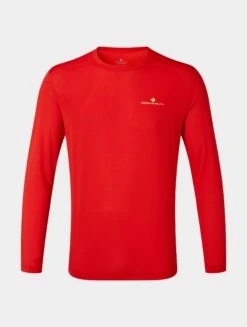 RONHILL Men's Tech L/S Tee -RONHILL Store RH 005853 Mens Tech LS Tee Rh 00776 Flame Fluo Yellow Front