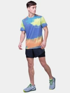 RONHILL Men's Tech Golden Hour Tee -RONHILL Store RH 006091 Mens Tech Golden Hour Tee RH 01177 Multi Rave 5589