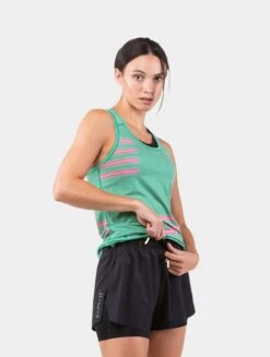 RONHILL Women's Tech Distance Twin Short -RONHILL Store RH 006731 Womens Tech Golden Hour Vest RH 00973 Bright Green Fast 5460