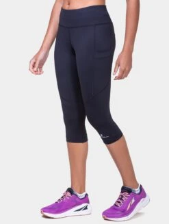 RONHILL Women's Tech Capri -RONHILL Store RH 007090 Womens Tech Capri RH 00681 Black Bright White 7112