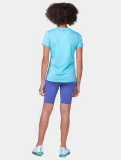 RONHILL Women's Tech Stretch Short -RONHILL Store RH 007091 Womens Tech Short RH 01167 Dk Periwinkle Aquamint 7233