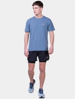 RONHILL Men's Tech Tencel S/S Tee -RONHILL Store RH 007229 Mens Tech Tencel SS Tee RH 01158 Ocean Marl Citrus 6157