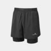 RONHILL Men's Tech 5" Twin Short -RONHILL Store RH 007280 Mens Tech 5 Twin Short R009 AllBlack Front
