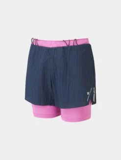 RONHILL Women's Tech Race Twin Short 24 RONHILL Women's Tech Race Twin Short -RONHILL Store RH 007330 Wmns Tech Race Twin Short Rh 01137 Dark NavyFuschia Front