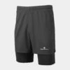 RONHILL Men's Core Twin Short -RONHILL Store RH 007408 Mens Core Twin Short R009 All Black Front