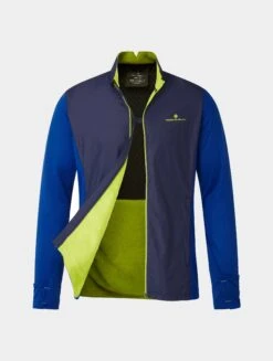 RONHILL Men's Tech Hyperchill Jacket -RONHILL Store Rh 005720 Mens Tech Hyperchill Jacket Rh 00774 Deep Navy Cobalt Open