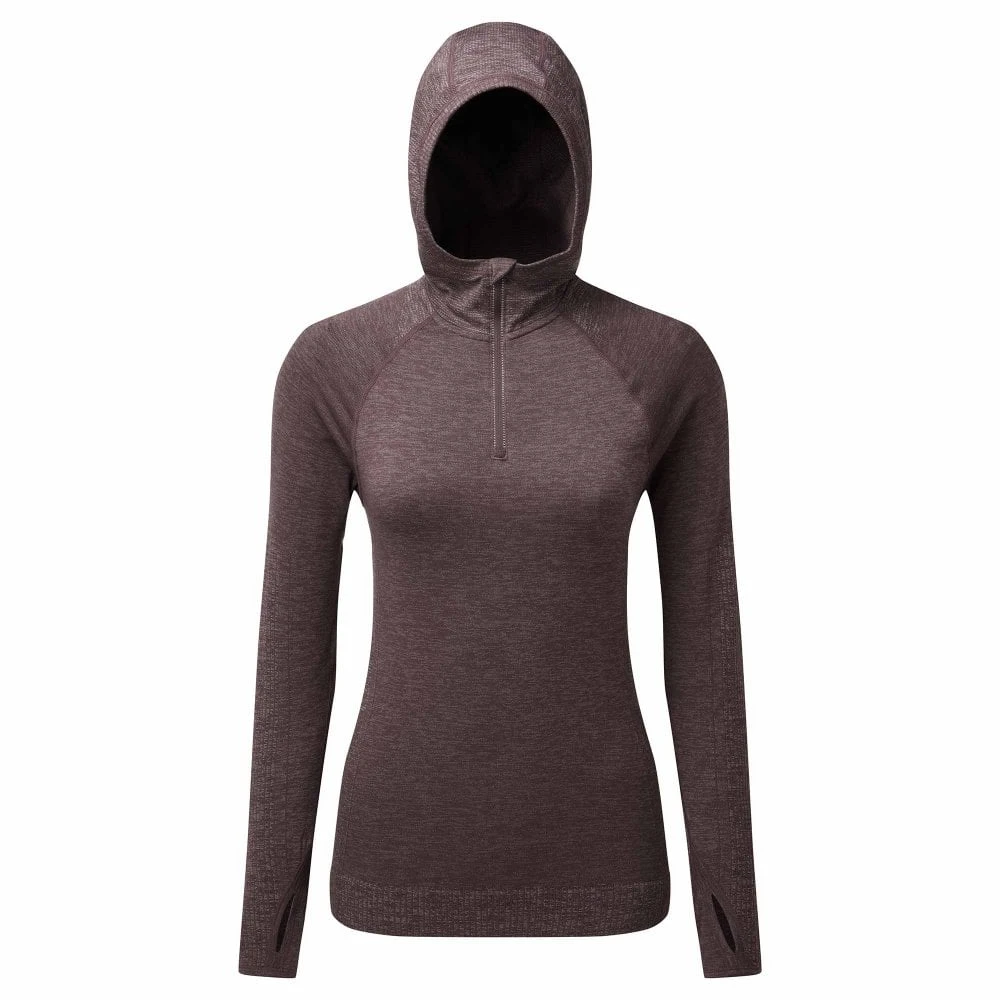 RONHILL Life Womens Seamless Running Hoodie Cocoa Marl 3 RONHILL Life Womens Seamless Running Hoodie Cocoa Marl