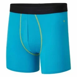 RONHILL Mens 4.5" Running Boxer Shorts Cyan/Acid Lime