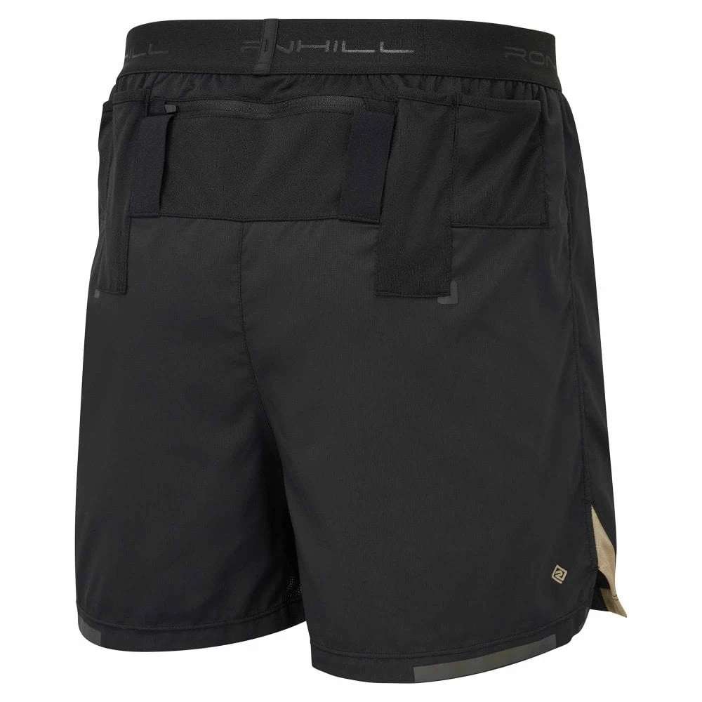 RONHILL Mens Tech Ultra 5" Running Shorts Black/Latte 4 RONHILL Mens Tech Ultra 5" Running Shorts Black/Latte - Image 2
