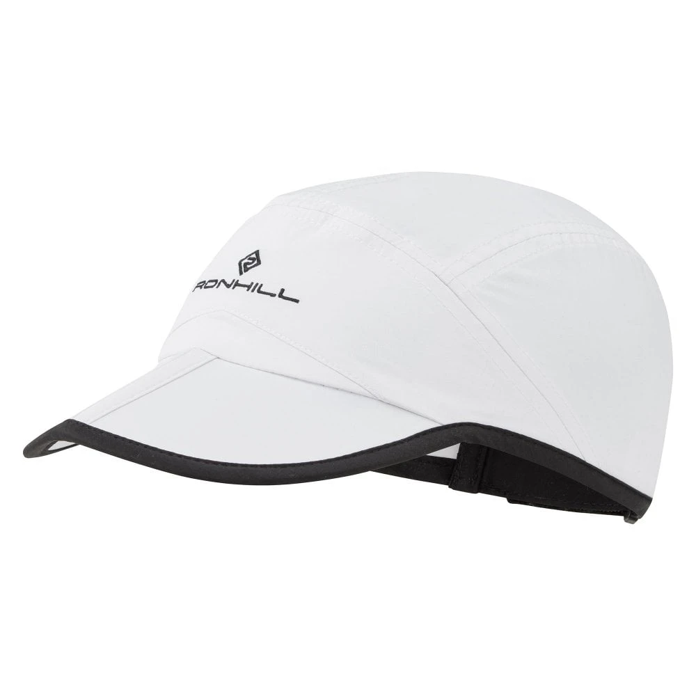 RONHILL Sun Split Cap Unisex Running Hat Bright White/Black 3 RONHILL Sun Split Cap Unisex Running Hat Bright White/Black