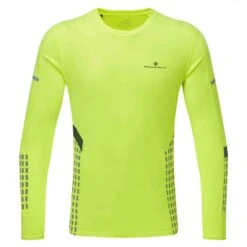 RONHILL Tech Afterhours Long Sleeved T-Shirt Fluo Yellow/Charcoal/Reflect
