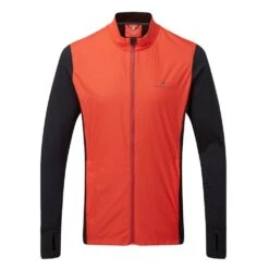 RONHILL Tech Hyperchill Mens Windproof Running Jacket Flame/Black