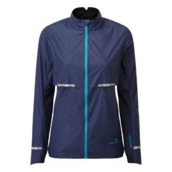 RONHILL Tech Tornado Womens Windproof Running Jacket Deep Navy/Spa Green