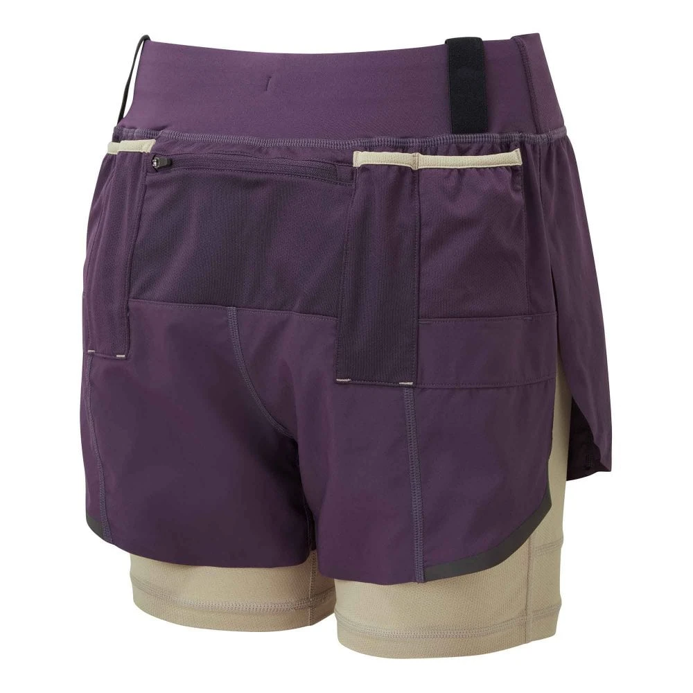 RONHILL Tech Ultra Womens Twin Running Shorts (Gel Loops) Nightshade/Latte 4 RONHILL Tech Ultra Womens Twin Running Shorts (Gel Loops) Nightshade/Latte - Image 2