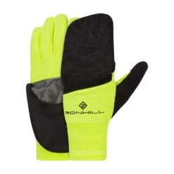 RONHILL Wind-Block Flip Running Gloves With Mitten Black/Fluo Yellow