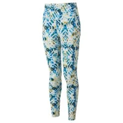 RONHILL Women's Life Crop Tights White/Deep Blue Tie Dye